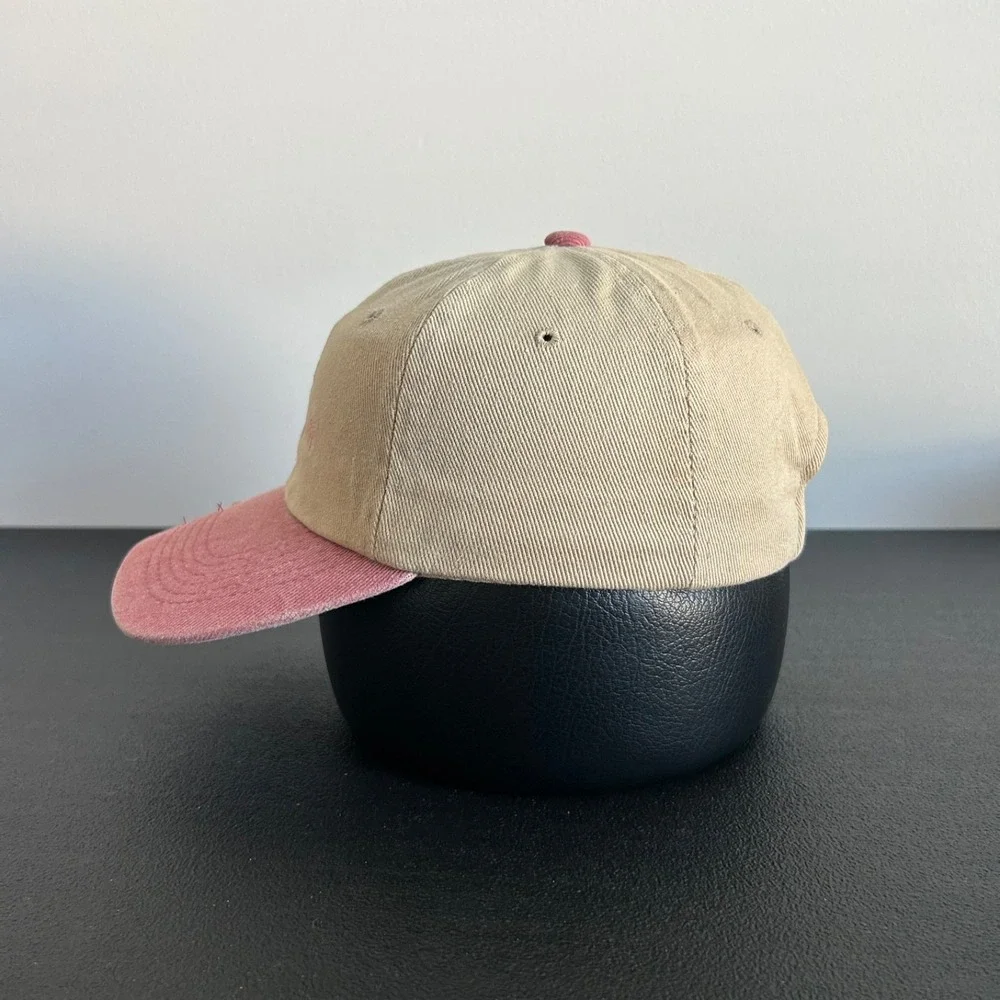 Vintage Mackinaw Island Hat Cap Strap Back Adjustable Tan Red Sailboat Adult